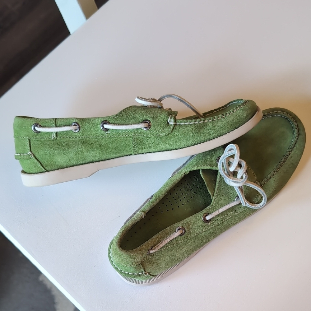 L.L. Bean Green Suede Women's Loafers - Picture 3 of 3